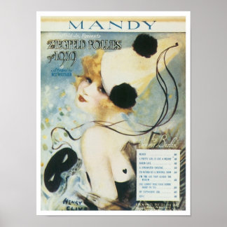 Póster Portada del libro de canciones Mandy Vintage