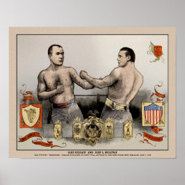 Póster Portada iluminada por vintage Sullivan vs. Kilrain