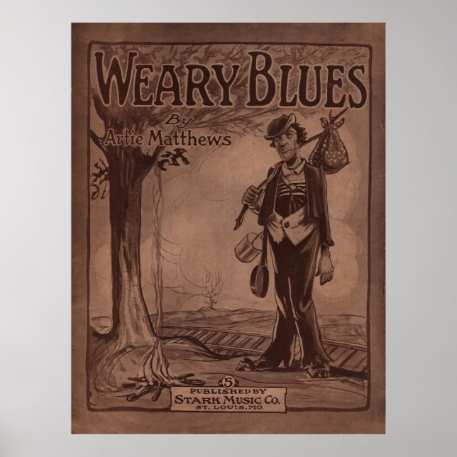Póster Portada musical de 1915 "BLUES LÁCTEOS" (Frente)