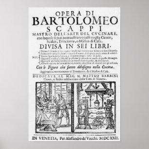 Póster Portada para cocinar libro de Bartolomeo Scappi