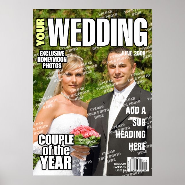 Póster Portada personalizada de la revista boda (Frente)