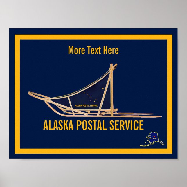 Póster Portadora postal de Alaska Dog Sled (Frente)