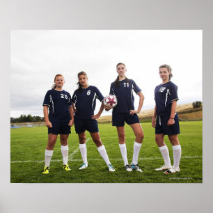 Póster portait del grupo de los jugadores de fútbol