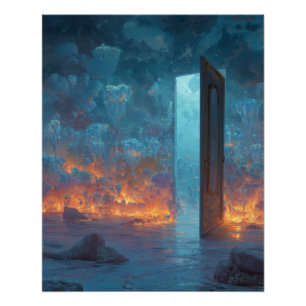 Póster Portal Azul Entre Tormentas Carmesí