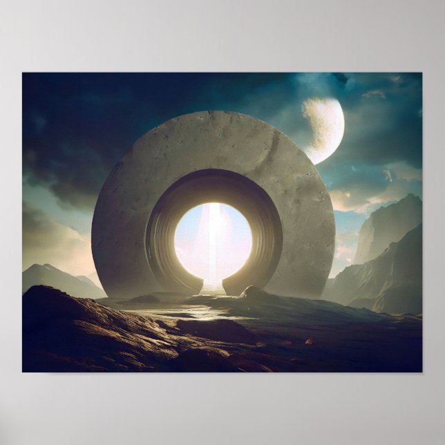 Póster Portal circular en el espacio (Frente)