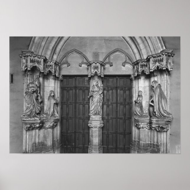 Póster Portal con un trumeau que representa a la Virgen (Frente)