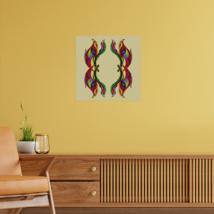 Póster Portal de aves abstractas moderno