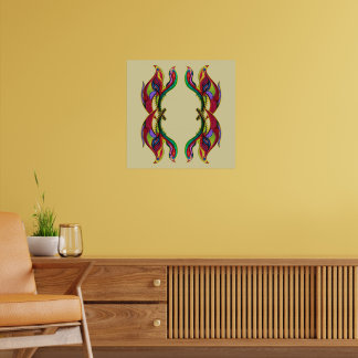 Póster Portal de aves abstractas moderno