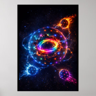 Póster Portal de Energía Cósmica Esfera de Galaxia Arcoír