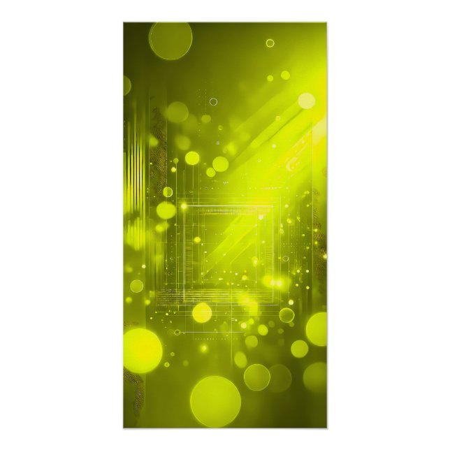 Póster Portal de Luz Geométrica Amarillo Neon (Anverso)