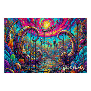 Póster Portal de Paisaje Onírico Surrealista Fantasía Col