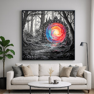 Póster Portal del reino colorido - Estilo de Ilustracion 