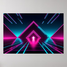 Portal Geométrico Triangular Futurista Cyberpunk