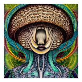 Póster Portato de hongo con rasgos humanos