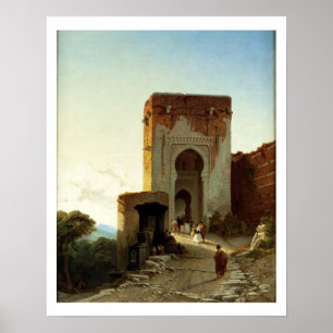 Póster Porte de Justice, Alhambra, Granada (aceite sobre