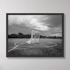 Póster Portería de Lacrosse Campo Negro y Blanco