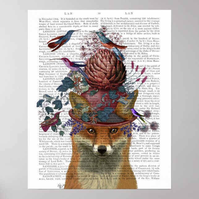 Póster Portero de aves Fox con Artichoke (Frente)