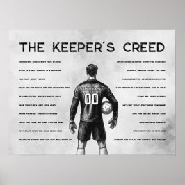 Póster Portero de Fútbol Credo Monograma Gris