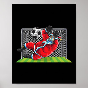Póster Portero de fútbol Santa Claus Navidad Deportes Niñ