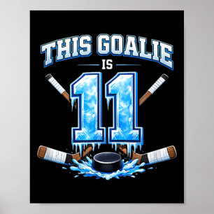 Póster Portero de hockey sobre hielo en cumpleaños de 11 