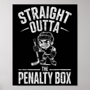 Póster Portero de hockey sobre hielo jugador chico Straig