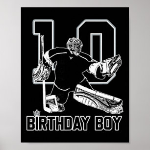 Póster Portero de Hockey sobre Hielo Nº 10 Feliz Cumpleañ