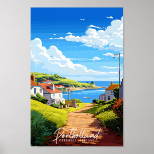 Póster Portholland Cornwall Inglaterra Viajes de cosecha