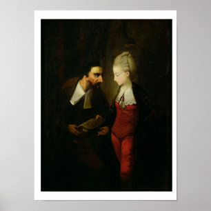 Póster Portia y Shylock "del comerciante de Venecia" A