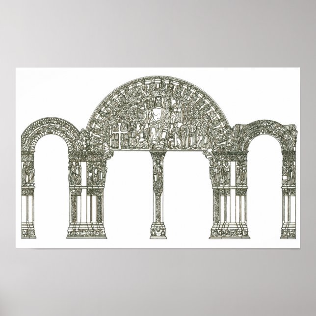 Póster Portico de la Gloria. Santiago de Compostela (Frente)