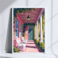 Pórtico Rosa | Acuarela Floral del Deck Botánico