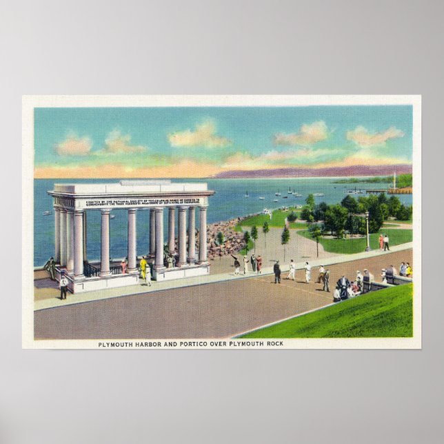 Póster Portico sobre la roca de la plymouth (Frente)