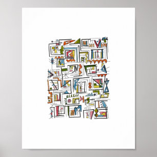 Póster Portland-Arte geométrico moderno
