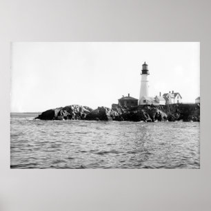 Póster Portland Head Light hacia 1890