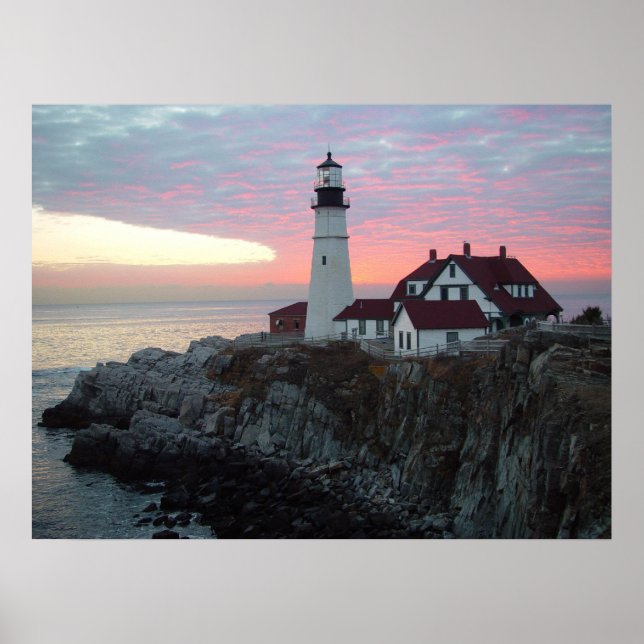Póster Portland Headlight Sunrise Maine Large Poster (Frente)