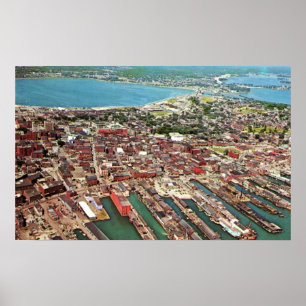 Póster Portland, Maine, Aeronaves de principios de los añ