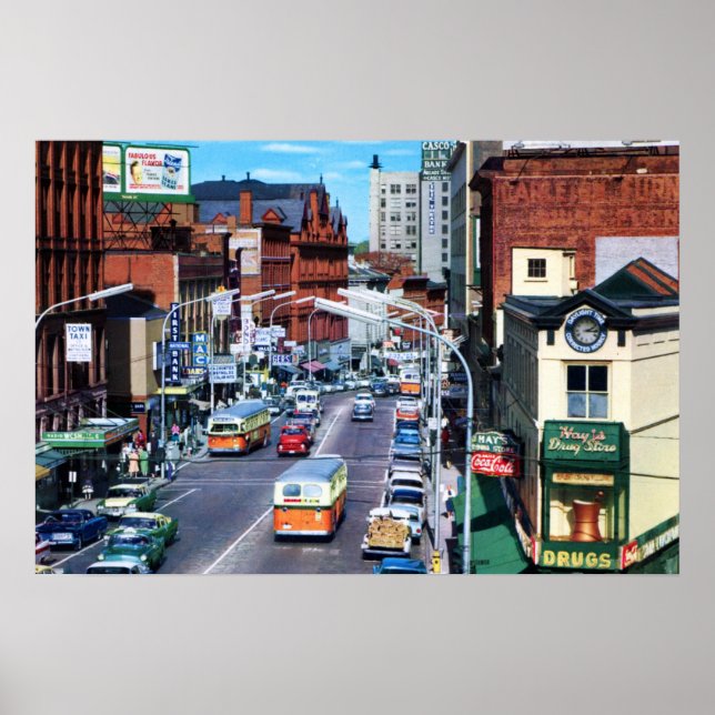 Póster Portland, Maine Congress Street, alrededor de 1960 (Frente)