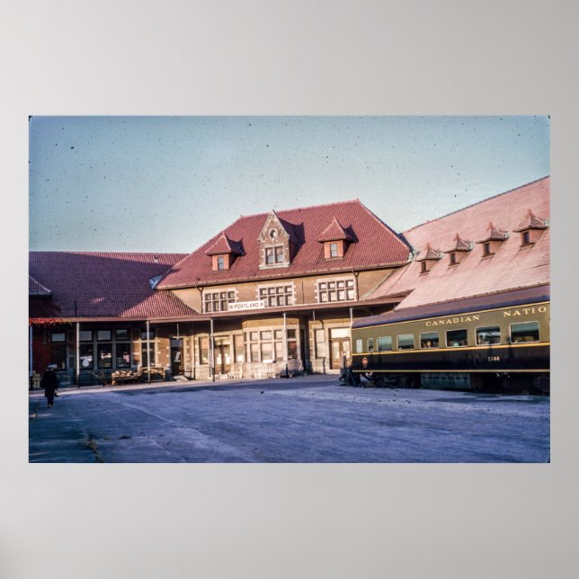 Póster Portland, Maine Grand Trunk Estación 1964 (Frente)