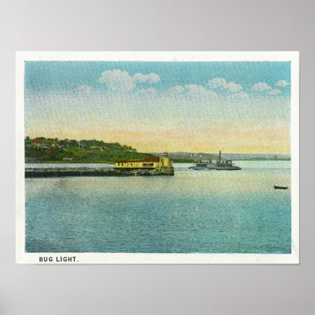 Póster Portland, MaineView del faro de fallos (Frente)