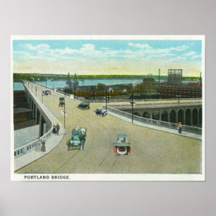 Póster Portland, MaineView del monumento de Longfellow