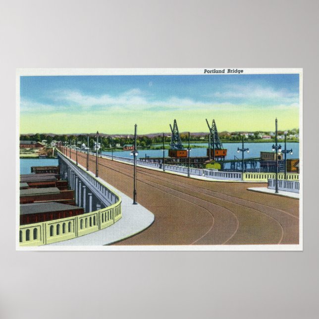 Póster Portland, MaineView del Puente Portland (Frente)