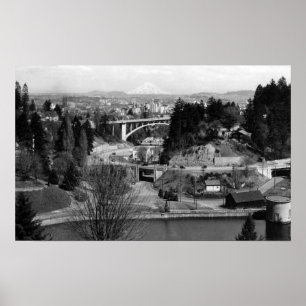 Póster Portland, OR Town View from City Park