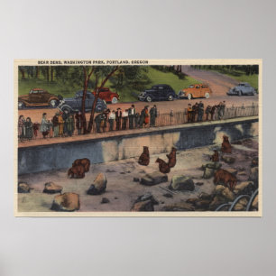 Póster Portland, ORBear Dens en Washington Park