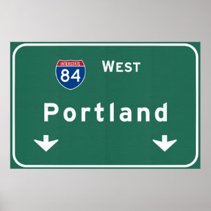 Póster Portland Oregon o autopista interestatal Freeway :