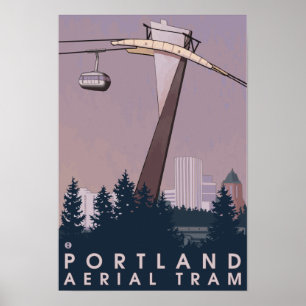Póster Portland, OregonAerial Tram Scene