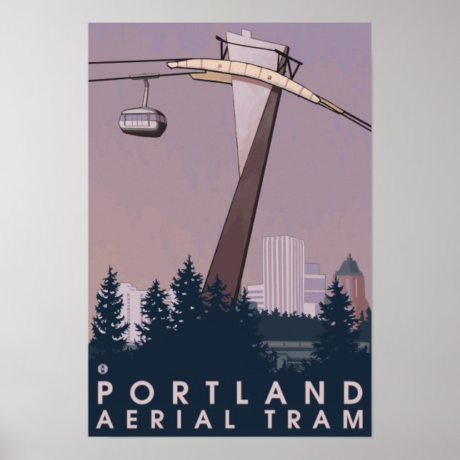 Póster Portland, OregonAerial Tram Scene (Frente)