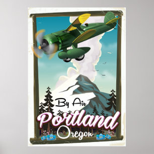 Póster Portland, poster de viajes vintage de Oregon