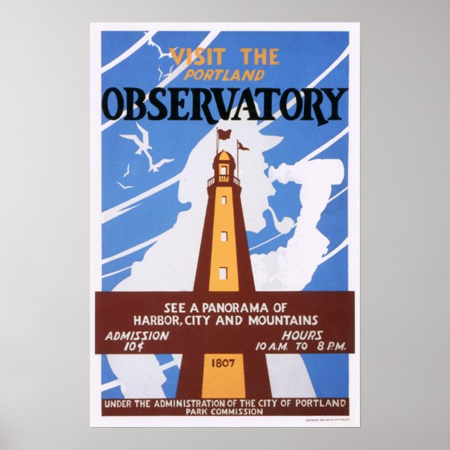 Póster Portland, Poster del Observatorio Maine (Frente)
