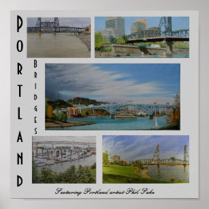 Póster Portland tiende un puente sobre el poster