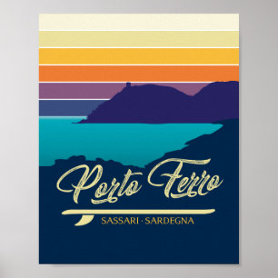 Póster Porto Ferro - Viajes de época - Italia