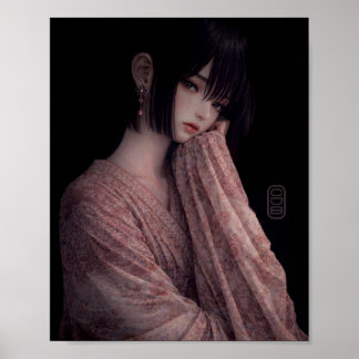 Póster Portrait in Spring Patterns Print